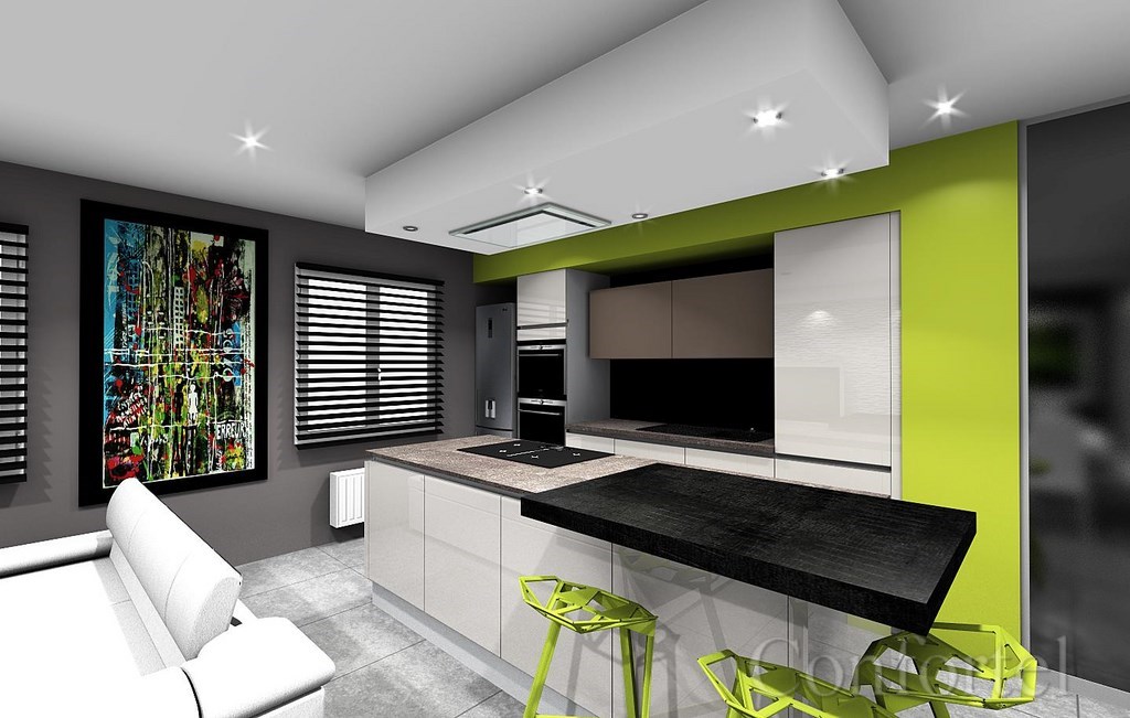 cuisine caisson vert