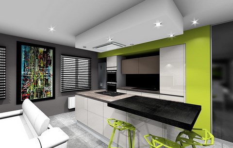 cuisine caisson vert