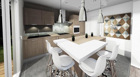 cuisine beige et bois